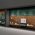Museum Exhibition Space With Green Wall Displays Exhibits And Information Boards
