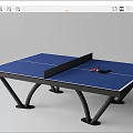 DONIC Ping Pong Table With Blue Tabletop Black Frame And Paddles Balls