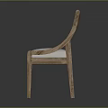 Modern Wooden Frame Leisure Chair With Armrests And Light Colored Padded Seat