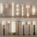 Various Modern Floor Lamps With Spiral Cylindrical And Multi Layer Designs 3d model