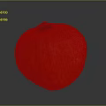 Round Red Textured Pumpkin On Shiny Dark Background With Smooth Surface