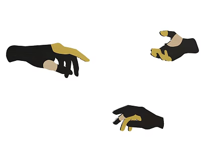 Black And Yellow Plastic Hangers With Various Styles For Home Wardrobe Use 3d model