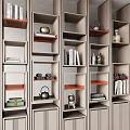 Modern Bookcase With Multiple Shelves Storage Cabinets Books And Decorative Items 3d model
