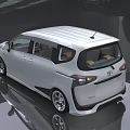 White Compact Car With Black Roof Brown Seats And Modern Design