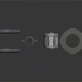 Industrial Mechanical Components With Metal Bolts Cylindrical Bearings And Gear Assemblies