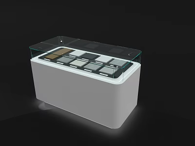 Modern Display Showcase With Glass Top And Multiple Compartments White Base 3d model