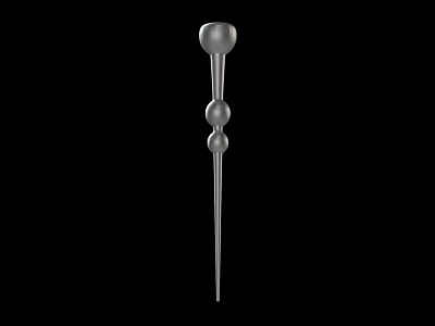 Medieval Metal Weapon Featuring Long Shaft Spherical Top Intermediate Spheres And Pointed End 3d model
