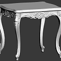 Classical Style Coffee Table With Intricate Carved Legs And Gold Accents