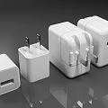 White Mobile Phone Chargers With Different Sizes And USB Ports For Digital Devices Accessories