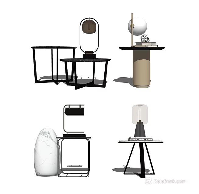 Modern Side Tables With Unique Designs And Decorative Elements For Living Room 3d model