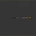 Futuristic Sci Fi Weapon With Green Metallic Design Laser Beam And Flames