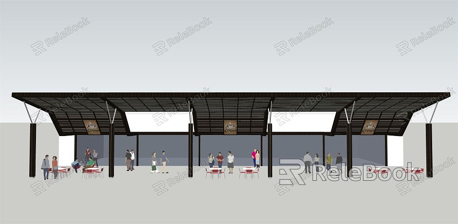 Modern Pavilion Commercial Landscape Pavilion Landscape Architecture Pavilion Coffee Bar Pavilion model