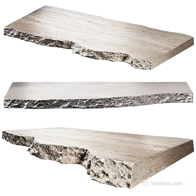 Natural Stone Floor Tiles With Rough Edges And Light Tone Modern Design 3d model 