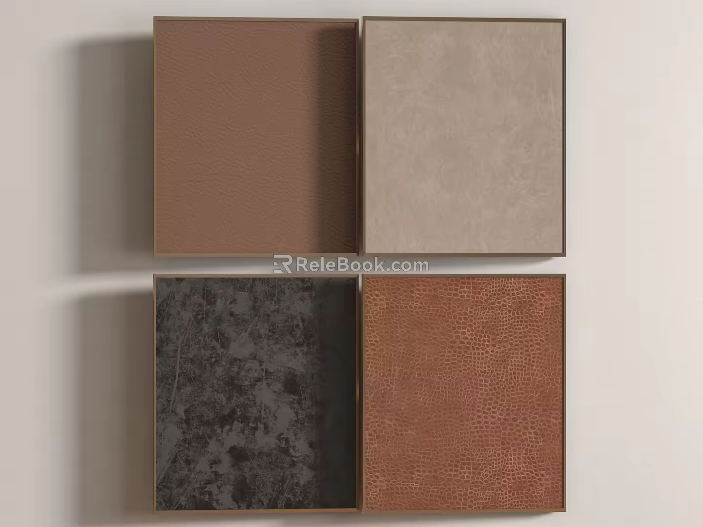 Leather texture effect display board 3d model