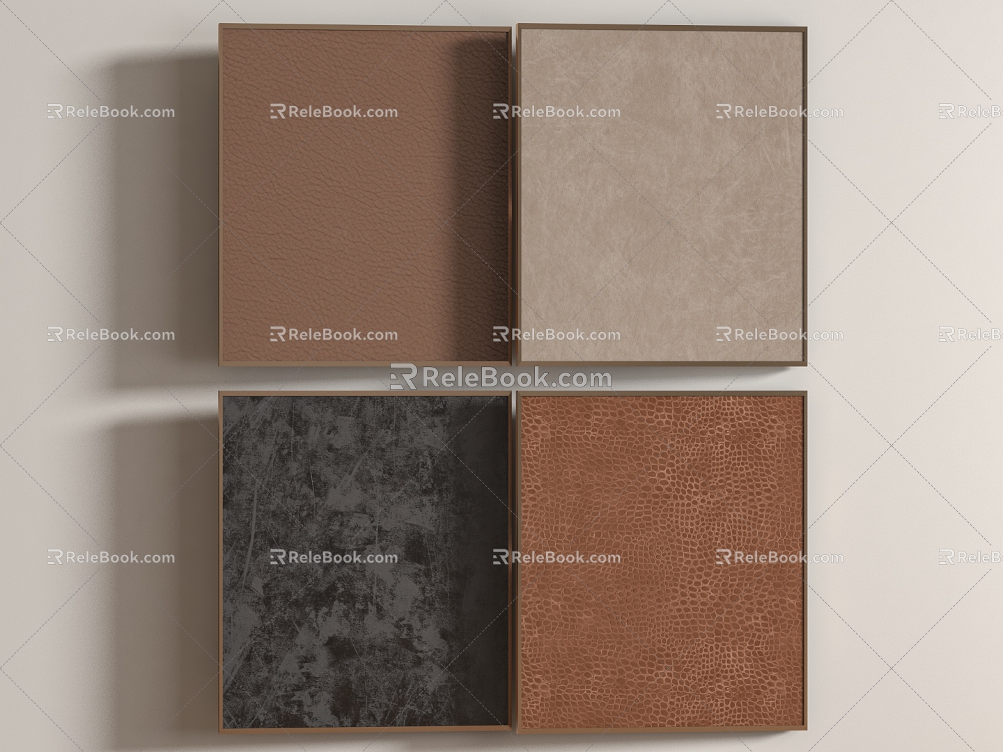 Leather texture effect display board 3d model