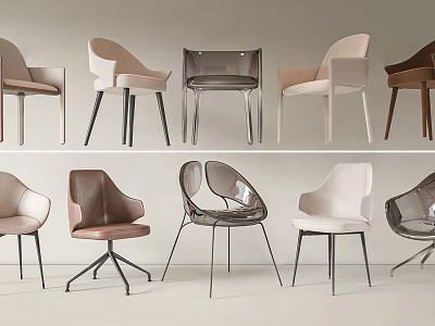 Modern Leisure Accent Chairs With Various Designs And Different Material Options 3d model