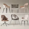 Modern Leisure Accent Chairs With Various Designs And Different Material Options 3d model