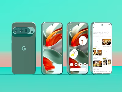 Google Pixel Smartphones Series With Modern Design And Colorful Display Screens 3d model