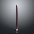 Slender Deep Red Wooden Sculpture Carving With White Base And Smooth Surface