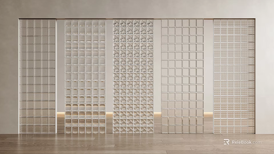 Modern Room Dividers With Various Grid And Lattice Patterns For Interior Spaces 3d model 