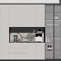 Elegant Modern Wine Cabinet With Glass Doors Holding Wine Bottles And Glassware In Kitchen Interior