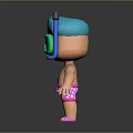 Man Wearing Green Snorkel Mask Blue Tube Pink Patterned Swim Trunks And Pink Shoes