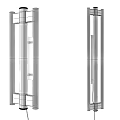 Modern Wall Sconces With Black And White Metal Design Mounted On Gray Wall