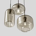 Modern Glass Chandeliers With Spherical Cylindrical Shapes And Gold Metal Hanging Design