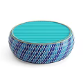 Round Woven Stools In Various Colors With Patterned Design For Home Decor 3d model