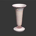 Elegant Silver Trophy With Golden Spiral Patterns White Rim And Green Gemstone
