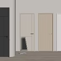 Modern Interior With Black Light Gray Brown White Wooden Doors Design 3d model
