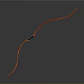 Orange Bow Weapon with Black Grip and Red String on Dark Background
