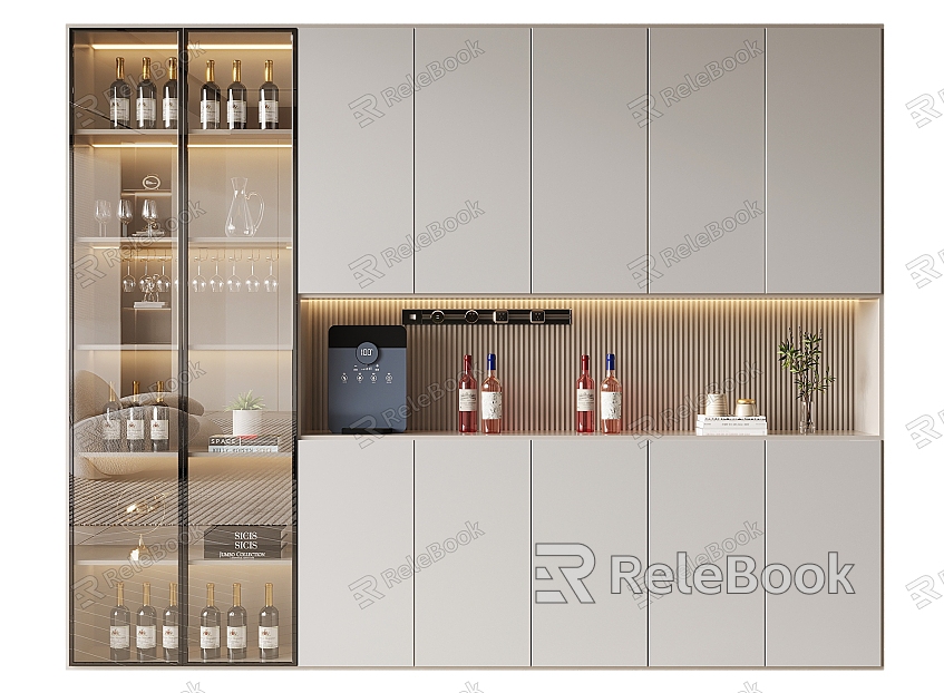 Modern Wine Cabinet Cream Wine Cabinet model