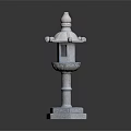 Traditional Decorative Stone Lantern Featuring Multi Tiered Structure And Hexagonal Base