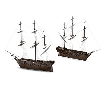 Modern Sailing Wooden Sailing 3d model