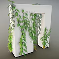 Lush Green Vines Growing On White Structure With Hanging Leaves And Small Yellow Flowers