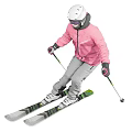 Premium Ski Equipment for Winter Skier with Pink Jacket and Skis