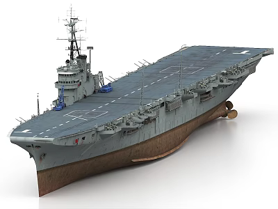 Aircraft Carrier Naval Warship With Flight Deck Island Superstructure And Military Design 3d model