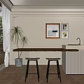 Middle Ancient Feng Shui Bar 3d model