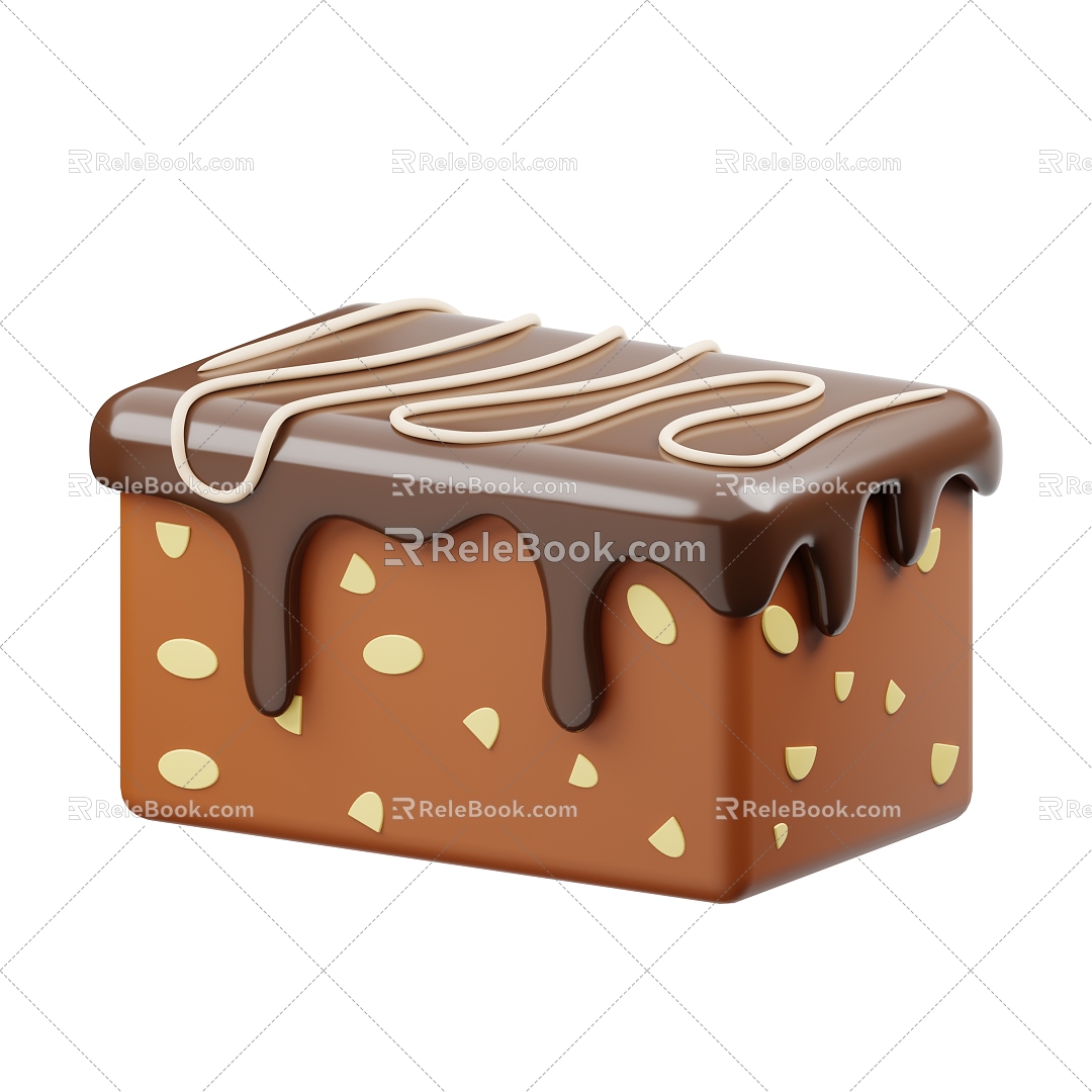 Modern Cake Bread Food Cartoon Cake 3d model