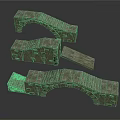 Stone Bridge Construction Components Featuring Arch Structures Steps And Stone Blocks