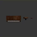 Classical Wooden Musical Instruments Including Piano Double Bass And Violin