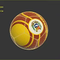 Red And Yellow Soccer Ball With CONCACAF Emblem Sports Equipment