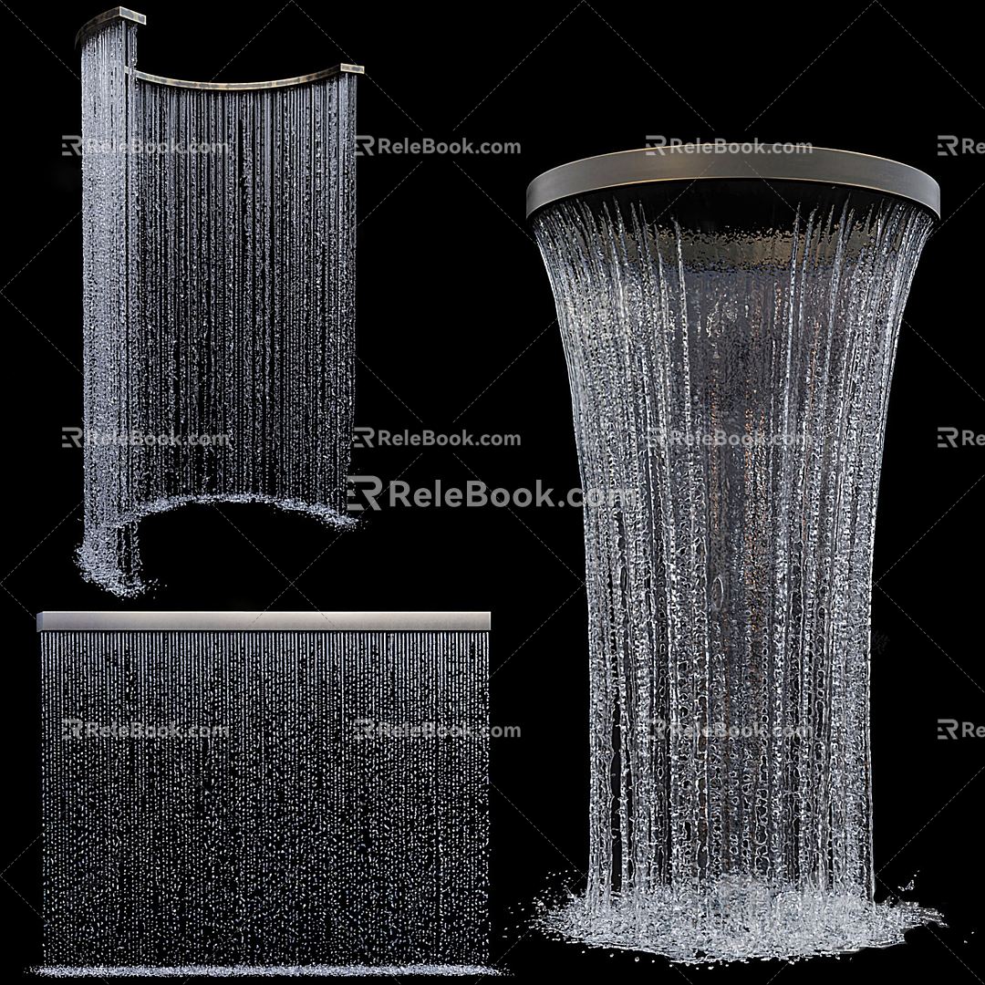 Modern Waterfall Water Curtain Water Curtain Waterfall Waterscape Water Curtain Water Waterfall Net Celebrity Card Creative Waterscape 3d model