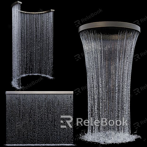 Modern Waterfall Water Curtain Water Curtain Waterfall Waterscape Water Curtain Water Waterfall Net Celebrity Card Creative Waterscape model