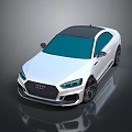 Audi White Sports Car With Black Roof Blue Windows Modern Sleek Design