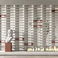 Modern partition cement brick hollow partition 3d model