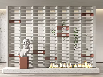 Modern partition cement brick hollow partition 3d model