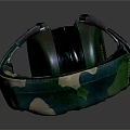 Green And Brown Camouflage Electronic Headphones With Soft Ear Cups And Adjustable Headband