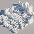 Modern Urban Building Complex With White Densely Arranged Structures And Various Heights 3d model